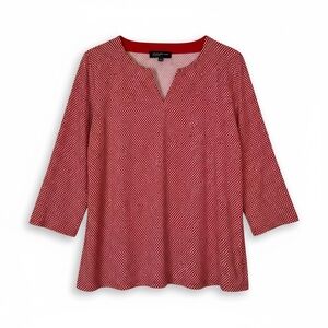 Jones New York Signature, Red Polka Dot Tunic, Women’s Size L